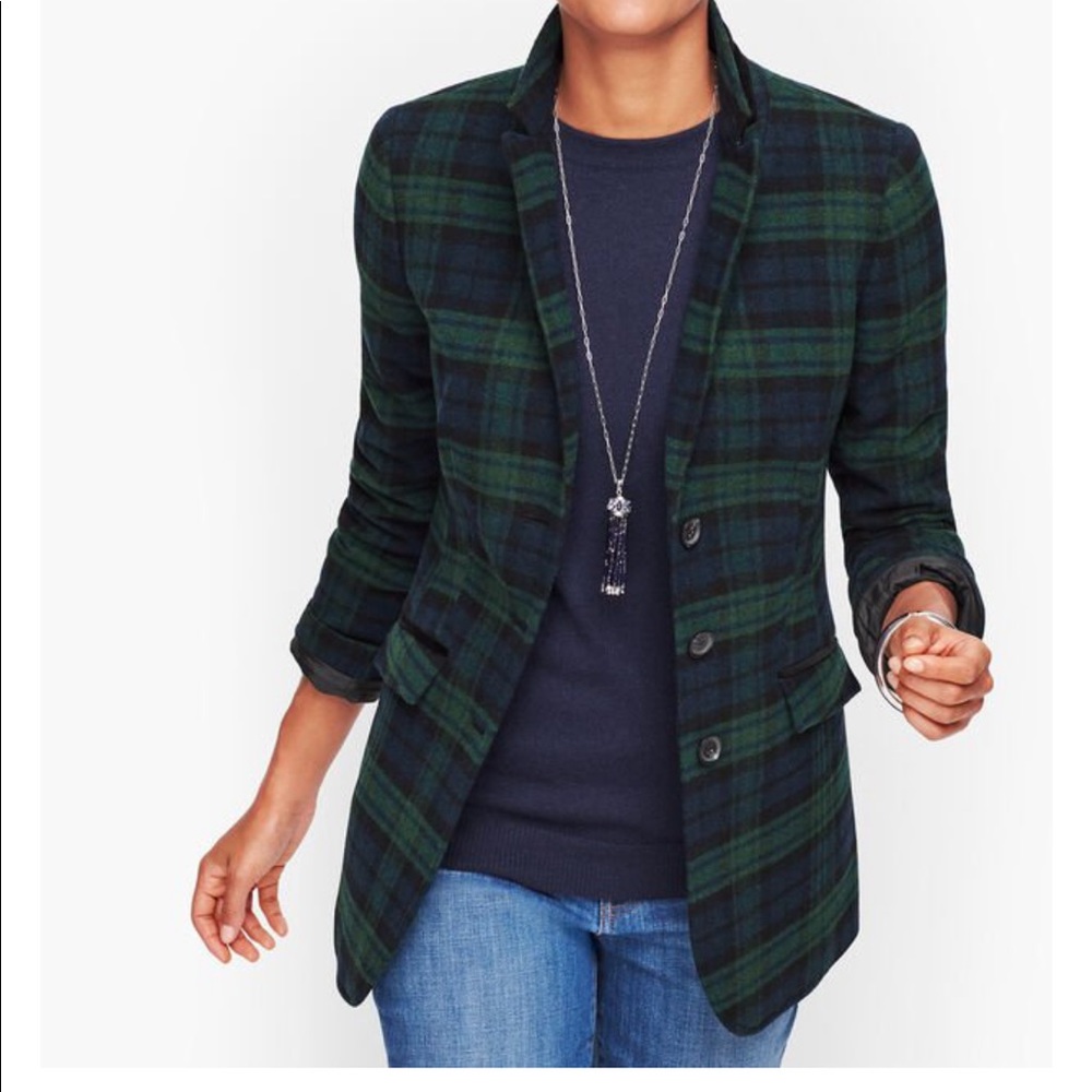 Black Watch Plaid long blazer